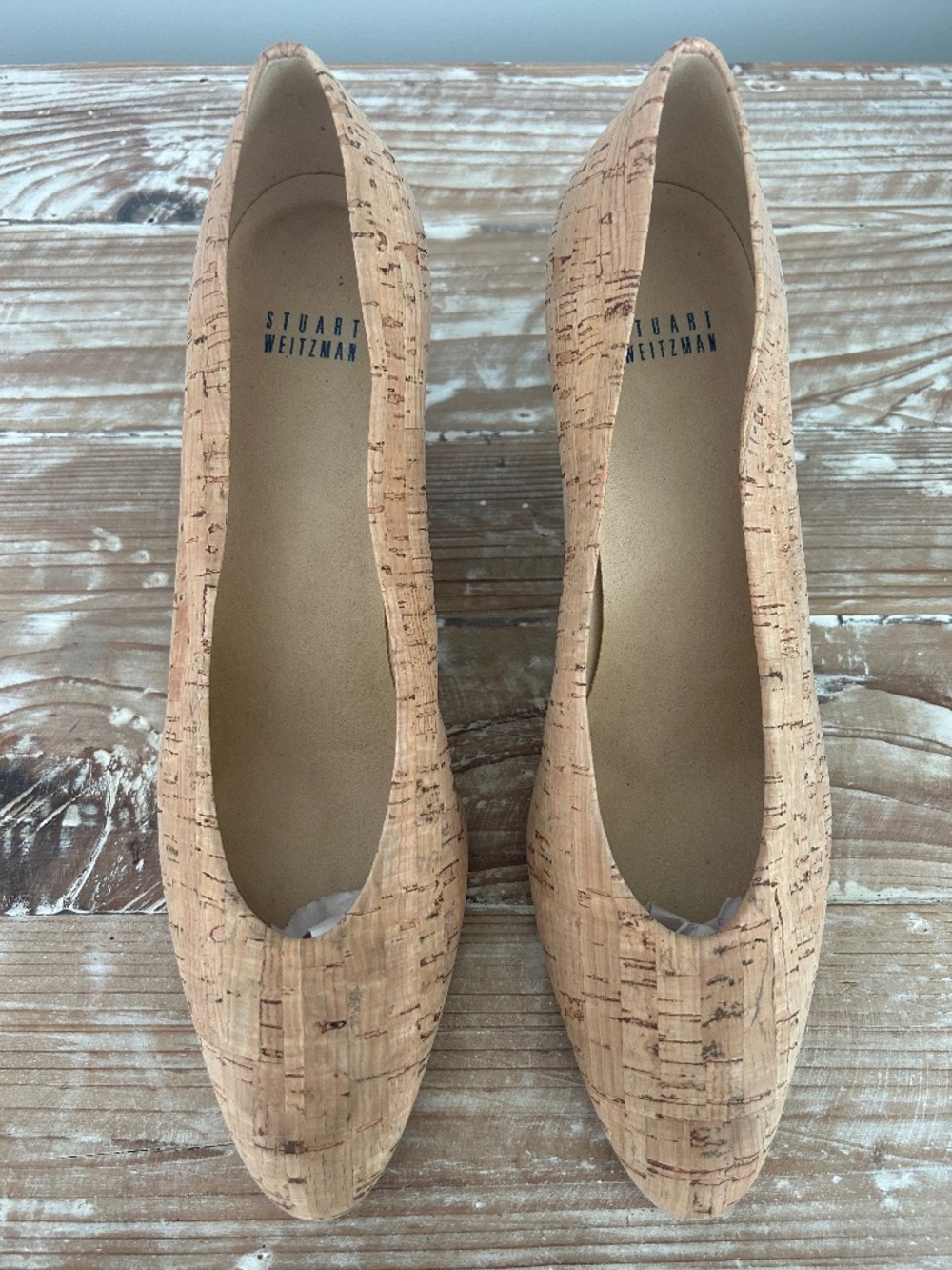 NWOB Stuart Weitzman Women's Cork Slip-On Pumps Sz 10